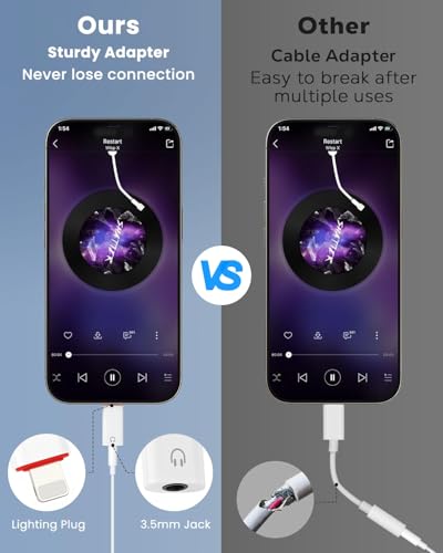 Image of ZORBES 2Pcs Lighting to 3.5mm Audio Headphone Adapter, DAC Chip Lighting to Aux 3.5mm Headphone Jack Audio Connector iPhone 17 Pro Max /17 Pro /17 /16 /15, Galaxy S26 /S25 /S24 & Other Type C Phones
