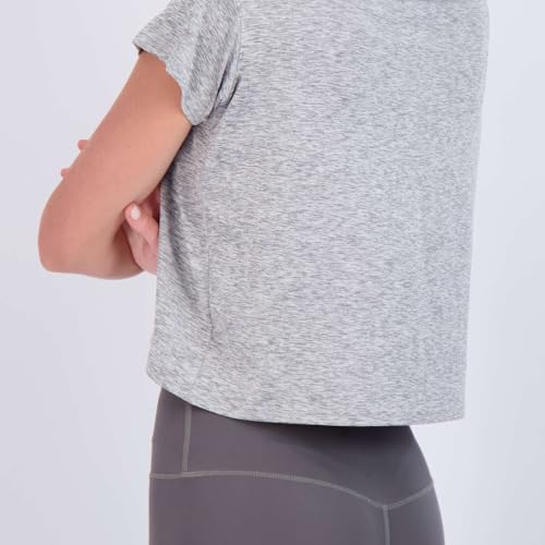 Real Essentials 5 Pack: Women's Dry Fit Crop Top - Short Sleeve Crew Neck Stretch Athletic Tee (Available in Plus Size)3