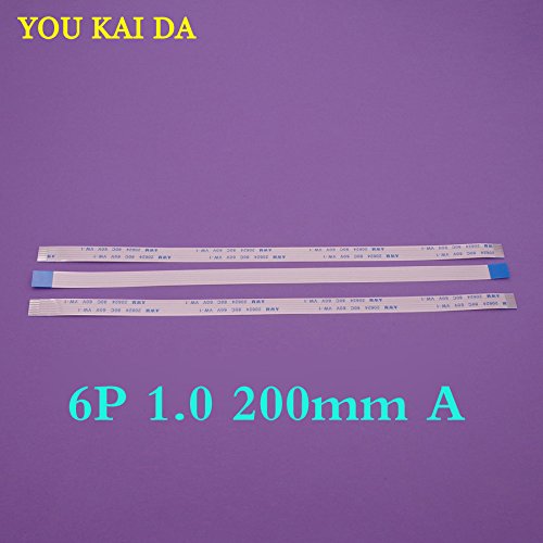 Gimax 100pcs New FFC FPC flat flexible cable 1.0mm pitch 6 pin 6PIN Forward Length 200mm Width 7mm Ribbon Flex Cable