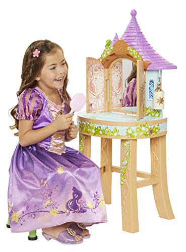 Rapunzel Vanity Disney's Tangled Rapunzel's Tower Vanity Playset with Mirror, Hair Brush, Hair Play Pieces, and Stool