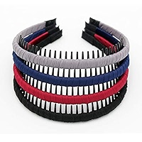 Bandanas Avec Peigne Pour Femme - 2 Pièces Antidérapants - Pour Quotidien, Soirée, Mariage - Tissu Et ABS - 6