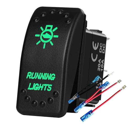 Barre Lumineuse LED Verte 12V 24V Interrupteur Marine