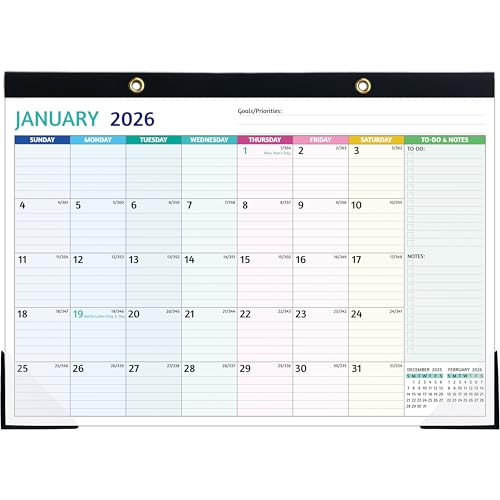 Desk Calendar 2026-2027 Jan 2026 - Jun 2027 18 Monthly Desk Calendar 2026-2027 Large 17 x 12 2026 Desk/Wall Calendar with To-do Lists Desk Pad Ruled Blocks Corner Protectors