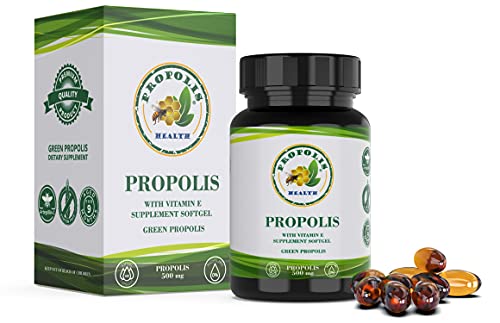 Propolis Health Propolis Capsules 1000Mg-Daily With Vitamin E Per 2 Capsules - Brazilian Green Propolis Extract - Immune Booster 50 Days Supply Propolis Capsules #TOP5