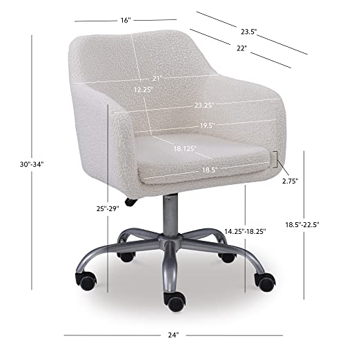 Linon Home Decor Products Linon Brooklyn Sherpa Office Chair, Ivory #TOP2