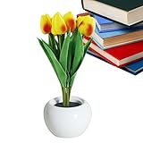 Fonctionne pendant une longue période : cette lampe de table tulipe a une faible consommation d'énergie, sûre et économe en énergie, remplacement pratique de la batterie et longue durée de vie. Ne vous inquiétez pas de la chaleur après une utilisation prolongée.