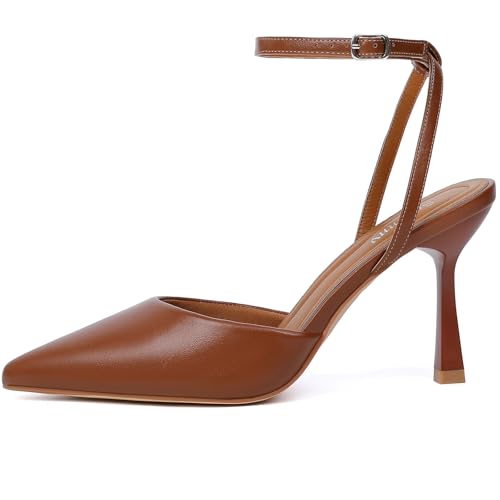 Image of Susanny Heels for Women Stiletto Closed Pointed Toe Backless Dress Shoes High Heels Sexy Kitten Pumps Wedding Guest Party Dance Prom Dressy Comfort Shoes