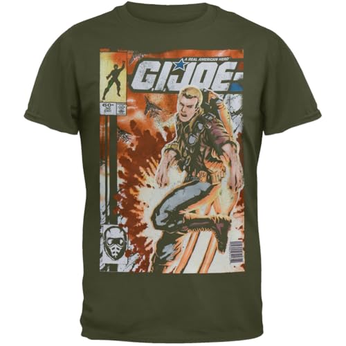 G.i. Joe - Mens Jet Pack Joe Soft T-Shirt Small Dark Green