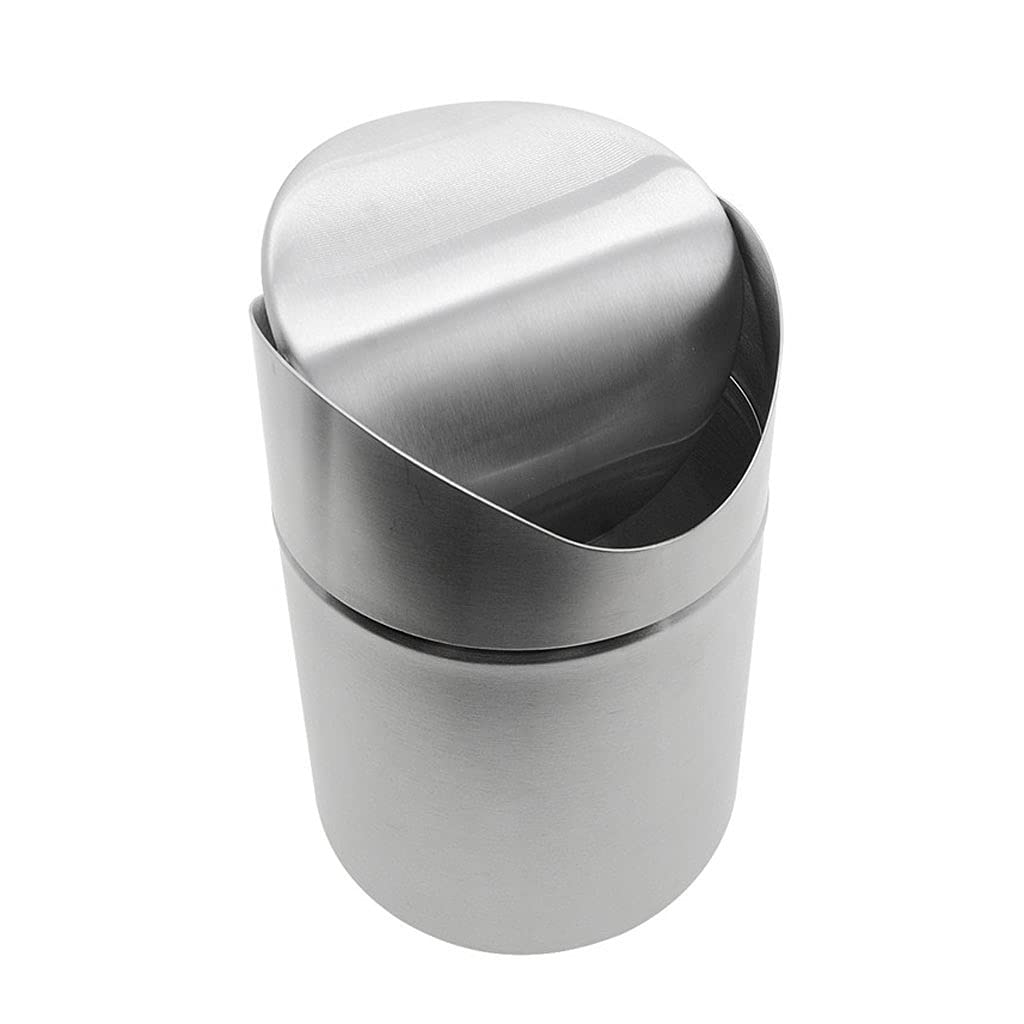 Pattumiere da Cucina, Mini pattumiera in Acciaio Inox Spesso, Cestino per la Carta straccia da Ufficio, capacità 1,5 l, Adatto per scrivania, Ufficio, Cucina