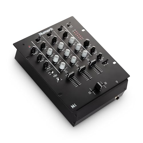 Numark M4 Mesa de Mezclas DJ de 3 Canales para Scratch, Instalable en Rack, con EQ de 3 Bandas, Entrada de Micro y Crossfader Reemplazable con Controles Inversión y Curva