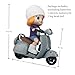 Liotww Motorcycles Scooter Toy Doll - with Light and Music, Cute Have a Seat Doll Accessories, Decor Desktop Ornaments for Collectors (Gray)