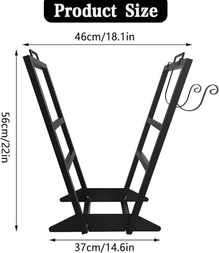 Range-bûches d'intérieur en métal support bois de chauffage extérieur - 4