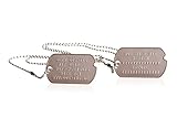 silence of the lambs explained 2 Dog-Tags World War aus Edelstahl in matter Ausführung mit individueller Prägung nach Wunsch (beide Dog-Tags können unterschiedlich beschriftet werden)