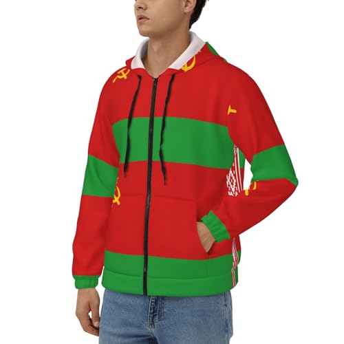 Sweat à capuche zippé drapeau Biélorussie pour vos sorties décontractées
