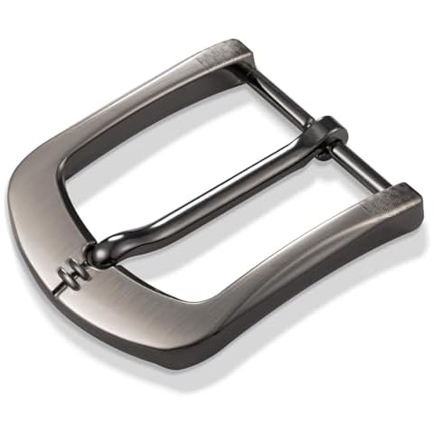 LAXPICOL 1.5"(40mm) Solid Sturdy Single Prong Square Belt Buckle For Men Grey Cover
