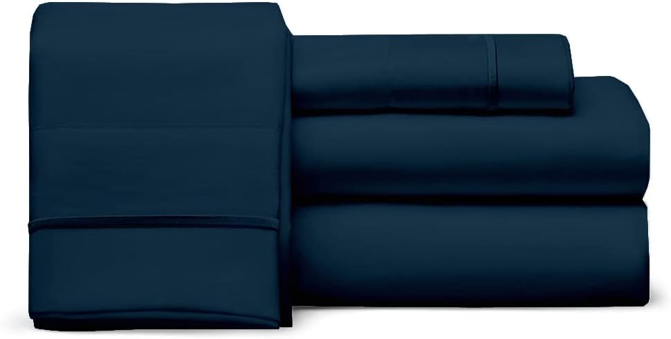 Giza Cotton Sheets Queen Size Giza Sheets –Giza Cotton Bed Sheet Set Giza Cotton Sheet Set (4 Pcs) Giza Sheets Set- Fits Mattress 18'' Deep Pocket Giza Sheets Navy Blue Solid