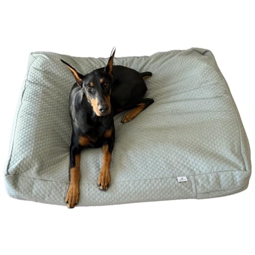 4Knines Luxury Dog Bed Cover – Waterproof Cover for Dog Bed – Heavy Duty Quilted Material – Durable, Machine Washable – USA Based Brand – Extra Large (Fog)
