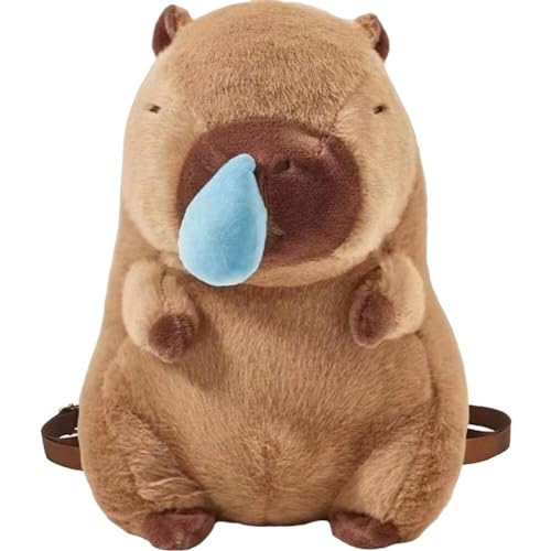 Luxylei Mochila De Peluche Con Relleno De Animales, Adorable Mochila De Mano Con Correas Ajustables, Mochila Para Niños, Bolso Para Niños De Capibara Esponjoso Para Viajes Escolares