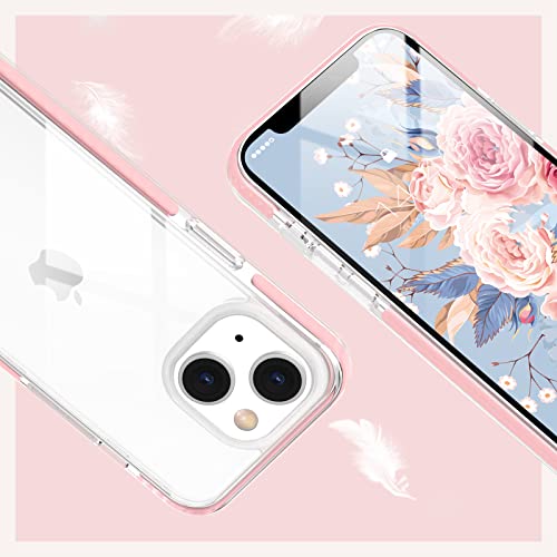MATEPROX Compatible with iPhone 14 case Clear Thin Slim Crystal Transparent Cover Shockproof Bumper Case for iPhone 14 6.1" 2022(Pink) - image 3