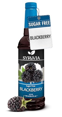 Syruvia Sugar-Free Blackberry Syrup, Flavored Syrup for Drinks, Cocktails, Lemonades,