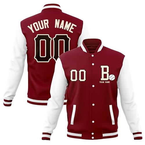 Custom Men’s Lightweight Bomber Jacket Windbreaker Varsity Jacket Personalized Stitched Team Name Number