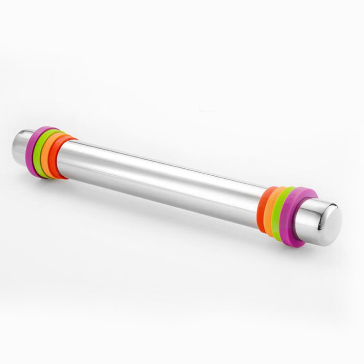 Rodillo antiadherente ajustable con anillos de silicona, rodillo ideal para hornear masa, pasteles, pizza, galletas, herramienta de cocina esencial para panaderos caseros