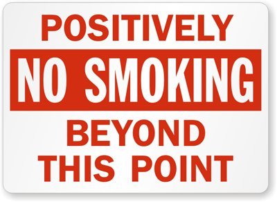 Panneau aluminium No Smoking haute visibilité 35,6 cm