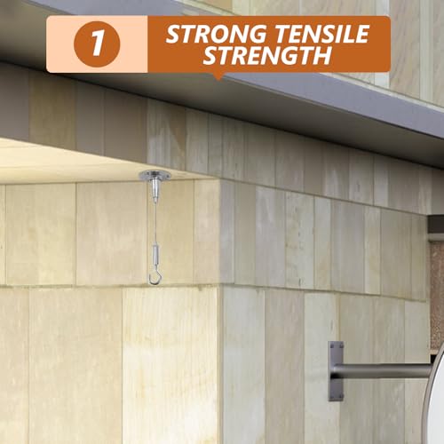 Lurrose Set de 5 Tensores Portátiles para Cables con Gancho y Ojal en Latón de Alta Resistencia para Instalación Estable en Publicidad Exterior y Exhibiciones miniatura 4