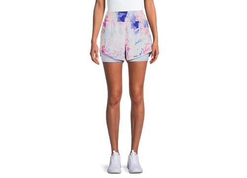 Avia Activewear Women's Running Shorts with Bike Liner (as1, Alpha, l, Regular, Regular, Floral Gem)