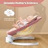 Baby Swing for Infants - Electric Baby Rocker with Exclusive App Function, Upgraded 5 Point Harness, Bluetooth Support, 10 Preset Lullabies and 5 Speeds, Portable Swing for Baby Boy Girl(Pink)