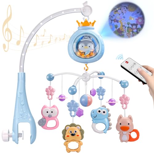 ZFSZSY Crib Mobile with Music and Lights,Mobiles for Cribs, Baby Mobile Arm Toys Hanging for Girls Boys Infants 0-6 6-12 Months, Bassinets Nursery...