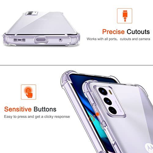 Image of Lustree Back Cover Transparent Case Compatible with Motorola G31 | Clear + TPU Case with 4 Corner Air Cushion Protection & Camera Protection | Slim& Stylus Cover