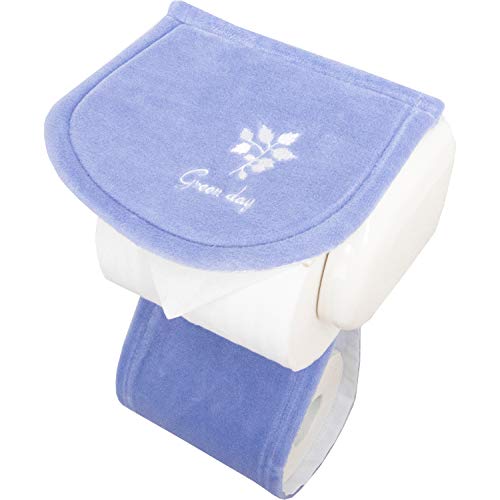 オカ(OKA) ペーパーホルダーカバー ブルー ストック収納付き グリーンデイ リーフ