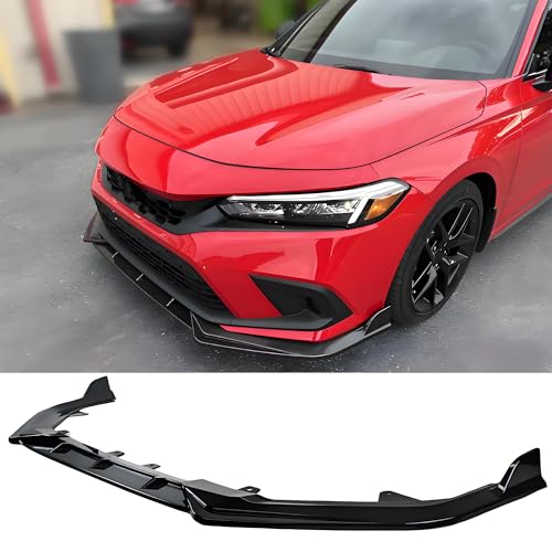 STSEV01 Front Bumper Lip Splitter Spoiler Compatible with Honda Civic Sedan/Hatchback/EX/EX-L/LX/Sport/Touring 2022 2023 2024 11TH Gen Air Dam Chin Body Kit Underbody Lip Exterior Accessories