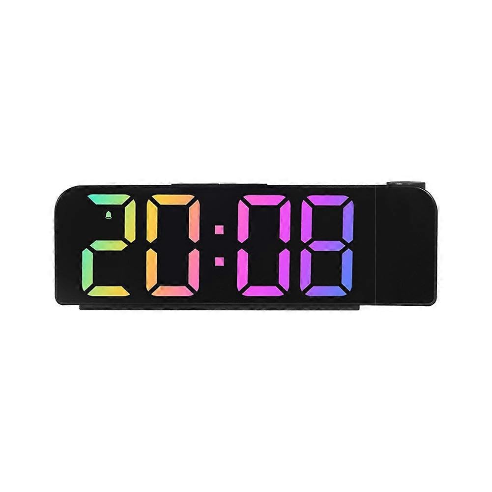 JOYHAPPST Simple Projection Alarm Clock LED Large Font Display Electronic Clock with Temperature Display F Style