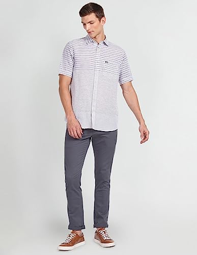 Image of Arrow Men's Linen Blend Striped Regular Fit Shirt