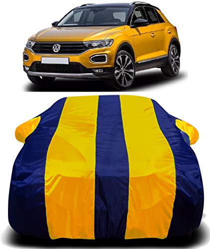Image of Car Body Cover Waterproof Accessories All Compatible with Volkswagen T-ROC Car Body Protection Dust Proof Rain Cover Protects from Sunlights and Uv | Yellow Stripes