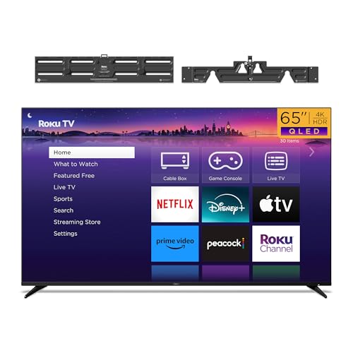 Roku Smart TV - 65-Inch Pro Series QLED RokuTV & TV Wall Mount Bundle