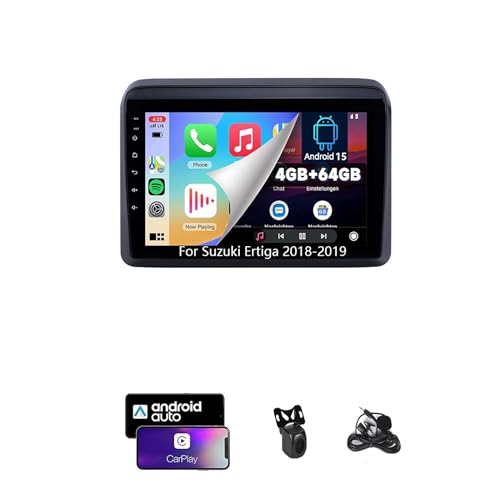 Radio de Coche ZCZANT Android de 14 Pulgadas y Doble DIN para Suzuki Ertiga 2018-2019, Radio FM con Bluetooth, navegación GPS Wi-Fi, CarPlay, Plug and Play con cámara de Marcha atrás (4G + Wi-Fi