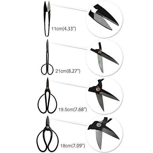 Voilamart 14 Piece Bonsai Tools Kit With Case, Carbon Steel Scissor Cutter Shear Set Garden Plant Tools #TOP4