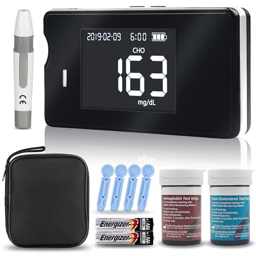 Hemoglobin Test Kits with 25 Hemoglobin Test Strips, Hemoglobin Test Kit for Home Use, Hemoglobin Tester Meter at Home, Black
