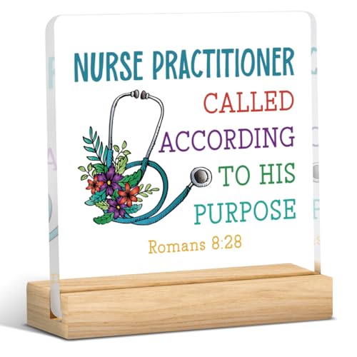 Nurse Practitioner Gifts NP Appreciation Gifts Graduation Gifts for Women Men Certified Nurses Day Gifts Nurses Week Gifts Nurse Practitioner Clear Acrylic Desk Decor Sign for Office 4 X 4 Inch