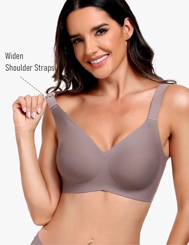 Image of GXOULRRA V Lace Wireless Jelly Bra Seamless Push Up Bras for Women No Underwire Full Coverage Comfortable Sleep Bralette