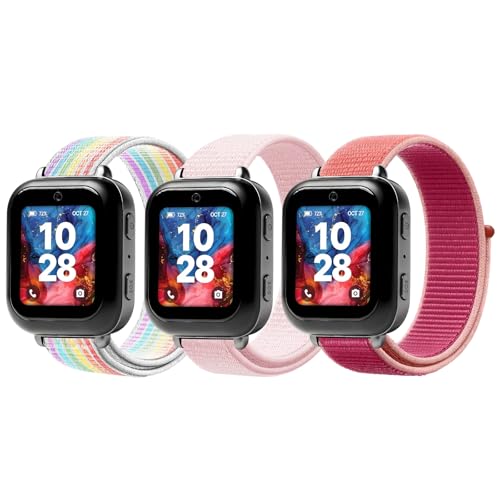 NewJourney Kids Nylon Bands Compatible with Bark Watch Breathable Hook&Loop Band for Boys Girls