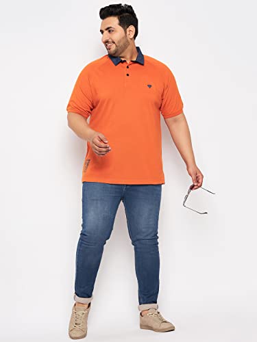 Image of Club York Men Cotton Blend Half Sleeve Polo Neck Solid Plus Size T-Shirts