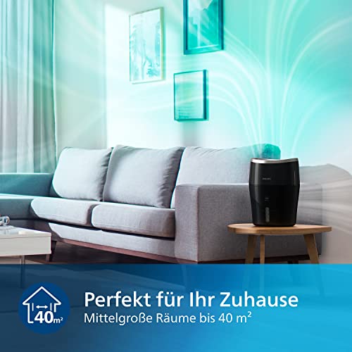 Philips Series 2000 Luftbefeuchter – für Räume bis 40 m², mit NanoCloud-Technologie, 3 Geschwindigkeitsstufen, Sleep-Modus, 2-Liter-Tank (HU4814/10) – Bild 4