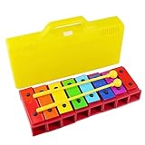 Xilófono para niños – 8 notas de metal instrumentos musicales – Xilófono colorido con funda de transporte, para niños pequeños, jóvenes, niñas, preescolar, escuela, hogar, actuaciones de cumpleaños