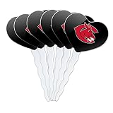 University of Central Missouri Secondary Logo Heart Love Cupcake Picks Toppers Decoration Set of 6