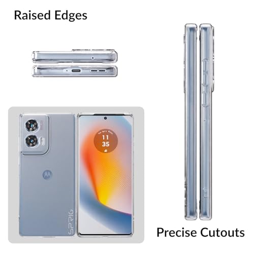 Image of SPRIG Compatible with Moto G96 TPU UV Grade Premiun Back Cover Drop Tested Shock Proof Mobile Case for Men, Women, Boys and Girls with Camera Protection (Transparent)