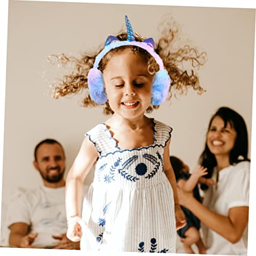 Orejeras infantiles de invierno para paseos navideños con diseño unicornio 7